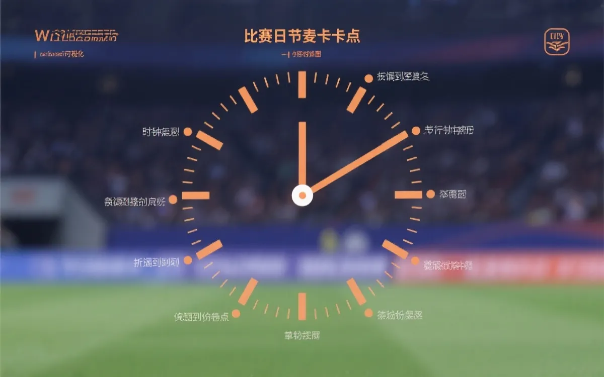 世界杯赛中节奏卡点示意：晨报、首发、半场、终场、次日复盘的内容排布